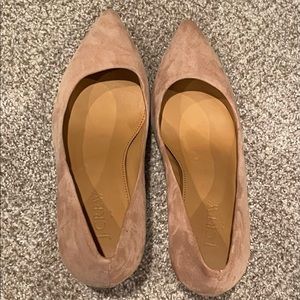 JCrew D’Orsay heels, suede texture